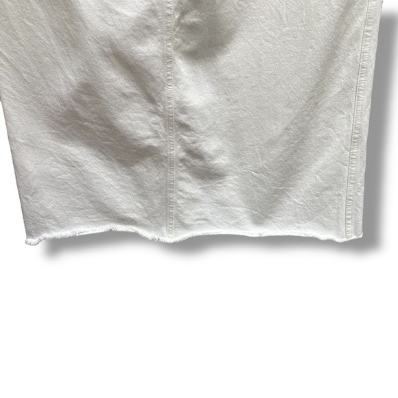 Madewell Emmett White Wide Leg Cropped‎ Pants Raw Hem High Waist - Picture 3 of 8